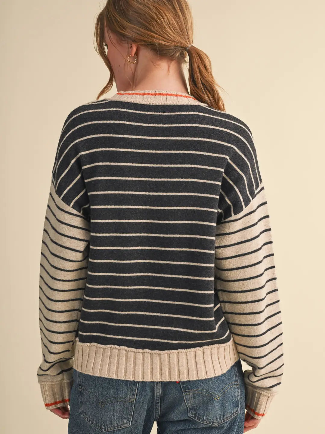 Heart Striped Sweater