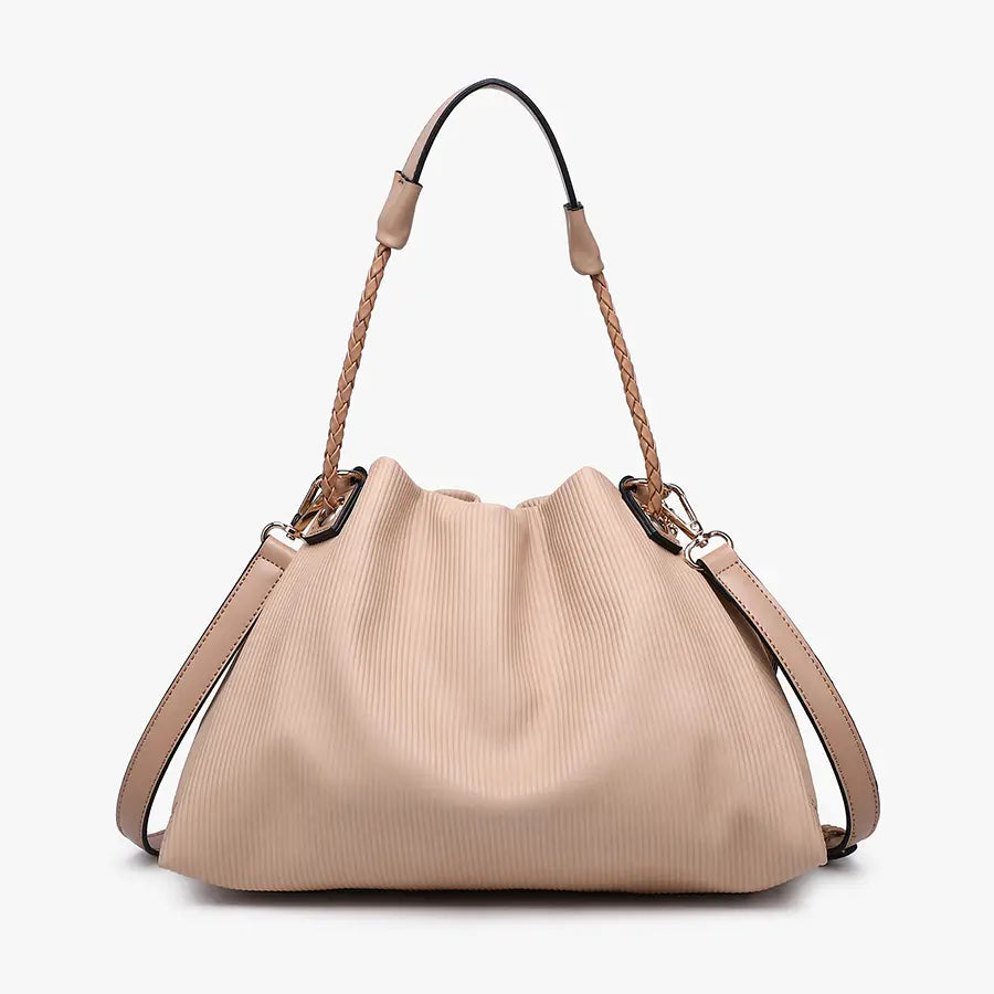 Aaliyah Pleated Drawstring Bucket Bag