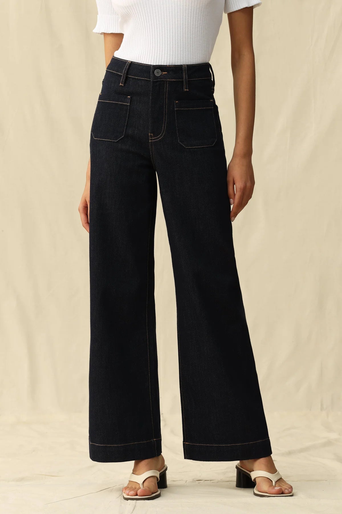 Bayeas High Rise Ankle Wide Leg Jean