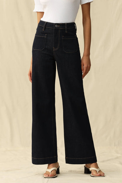Bayeas High Rise Ankle Wide Leg Jean