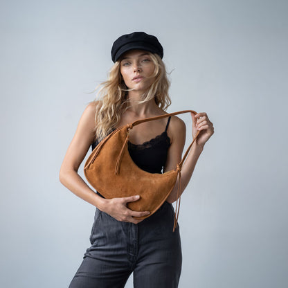 Ahdorned Sara Suede Shoulder Bag W/ Tassle