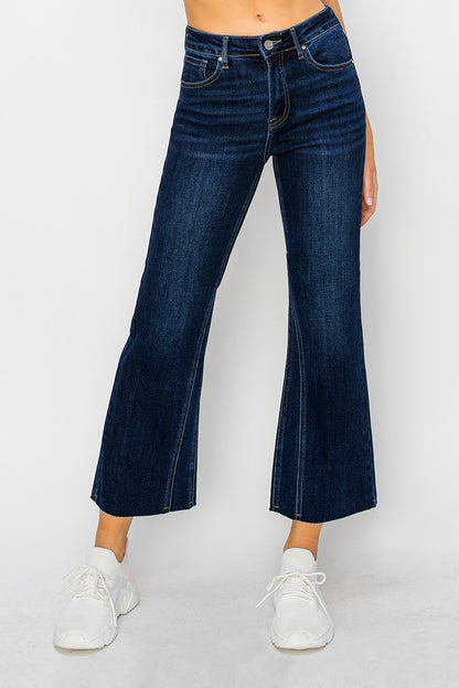 Risen Mid Rise Seam Detail Ankle Flare