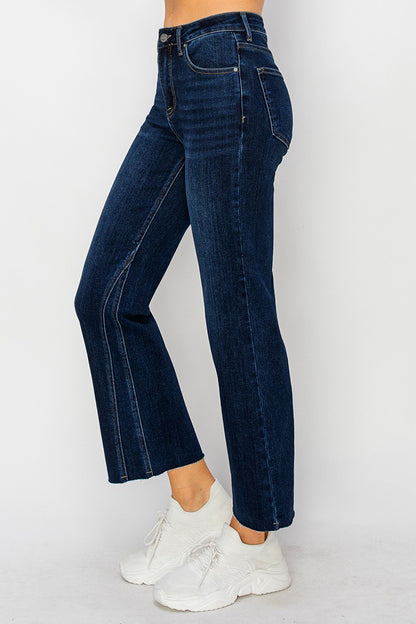 Risen Mid Rise Seam Detail Ankle Flare