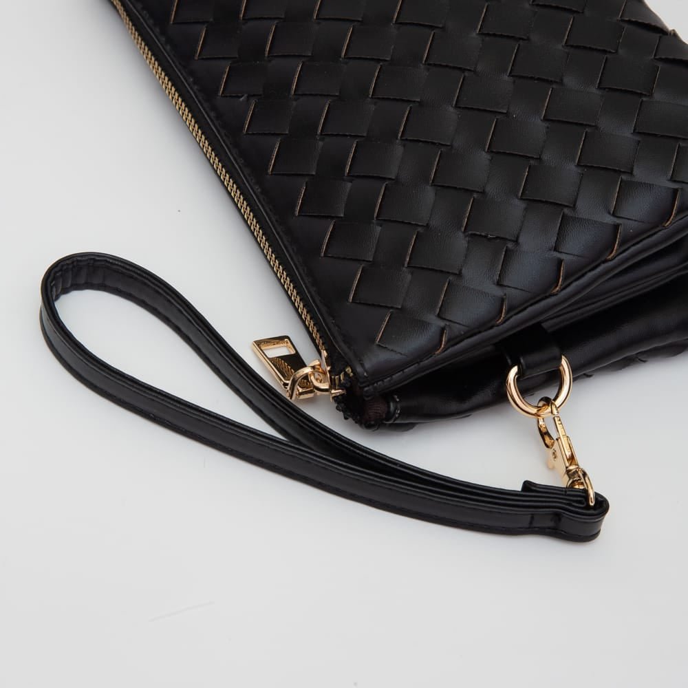 The Kate Woven 3 Compartment Wristlet/ Crossbody Bag