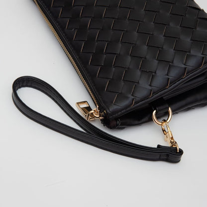 The Kate Woven 3 Compartment Wristlet/ Crossbody Bag