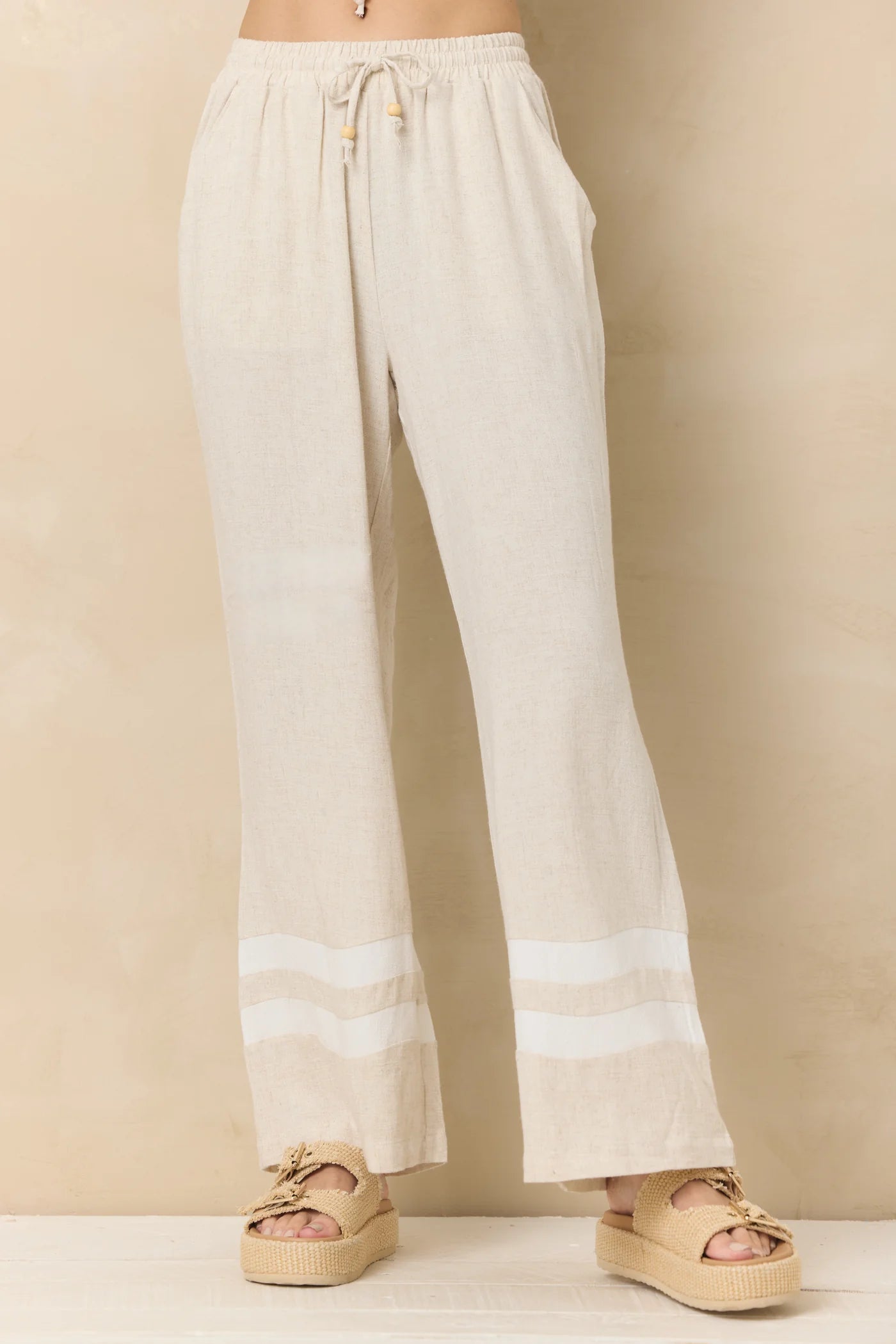 Vintage Havana Linen Blend Wide Leg Pant