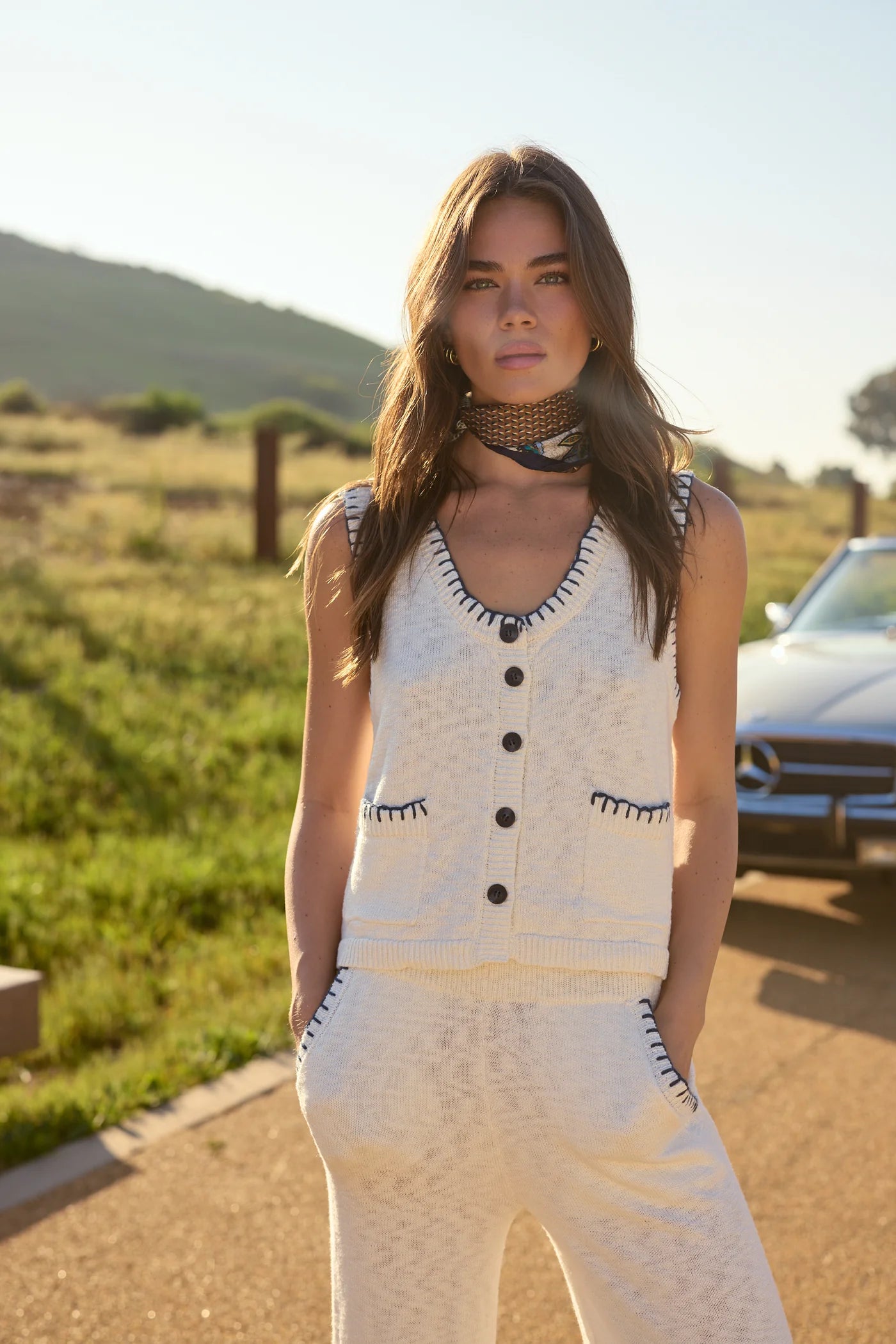 Vintage Havana Ivory Knit Vest
