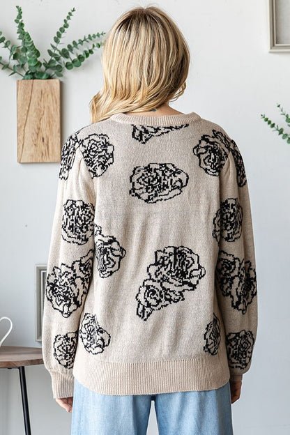 Floral Pattern Sweater