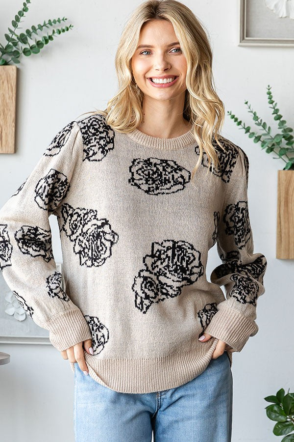 Floral Pattern Sweater