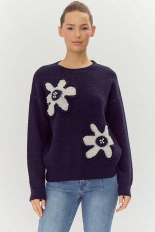 Floral Pearl Sweater