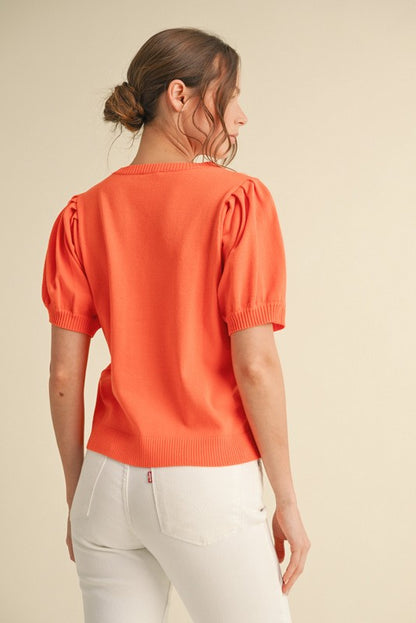 Palm Tree Knit Top