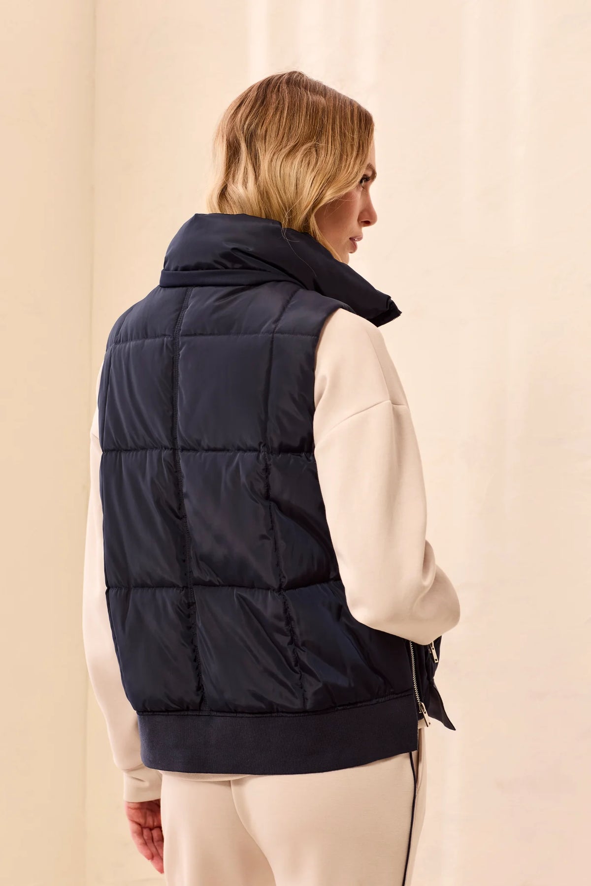 Tribal Quilted Puffer Vest W/ Removable Hood