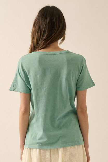Blossom & Thrive V-Neck Vintage Wash Tee