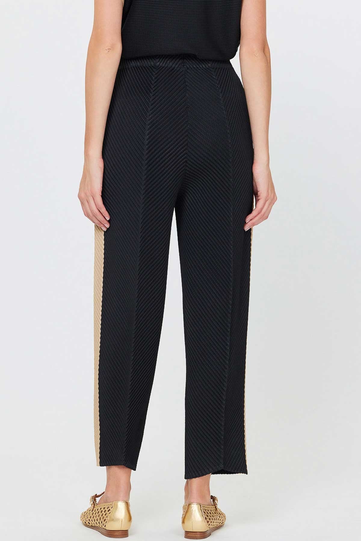 Pleated Tapered Pants W/ Side Panel