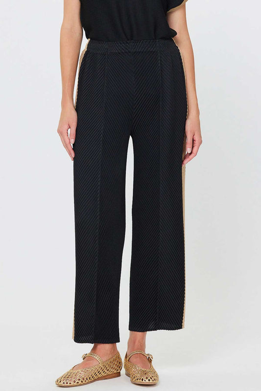 Pleated Tapered Pants W/ Side Panel