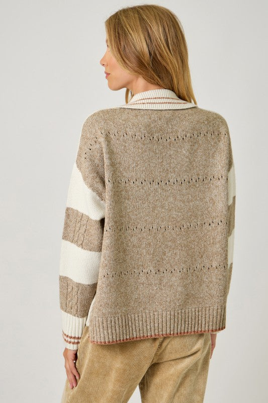 Multi Stripe V-Neck Sweater