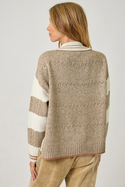Multi Stripe V-Neck Sweater