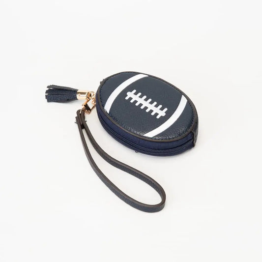 Football Wristlet Coin Pouch W/ Tassel