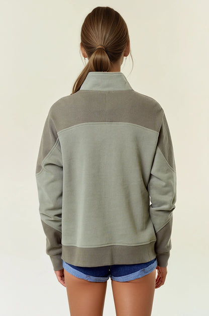 French Terry RIbbed Mockneck Sweatshirt