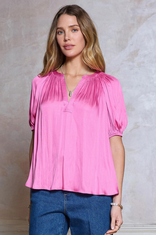 Short Sleeve Relaxed Fit Blouse