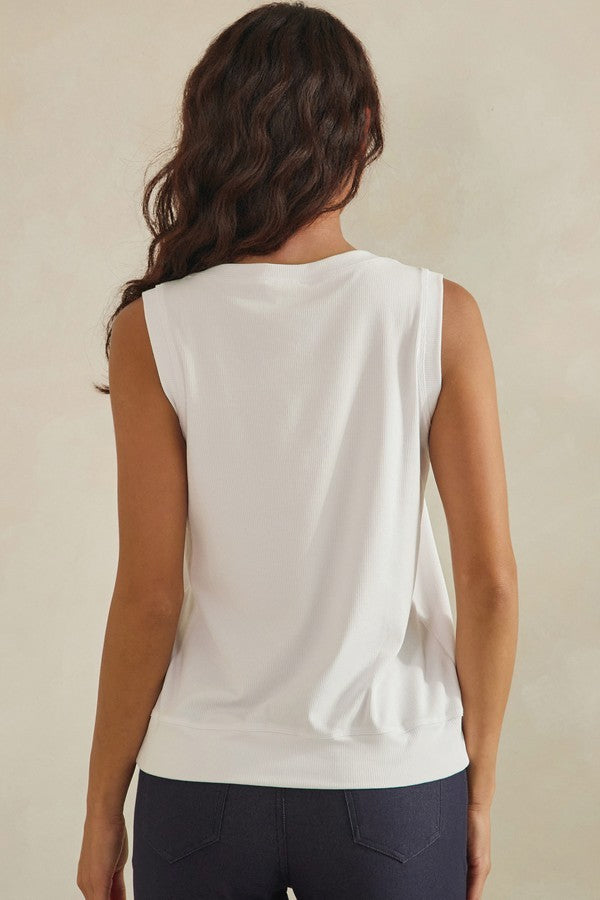 RIbbed Relaxed V- Neck Tank Top