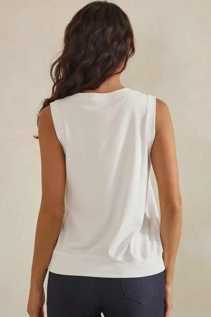 RIbbed Relaxed V- Neck Tank Top