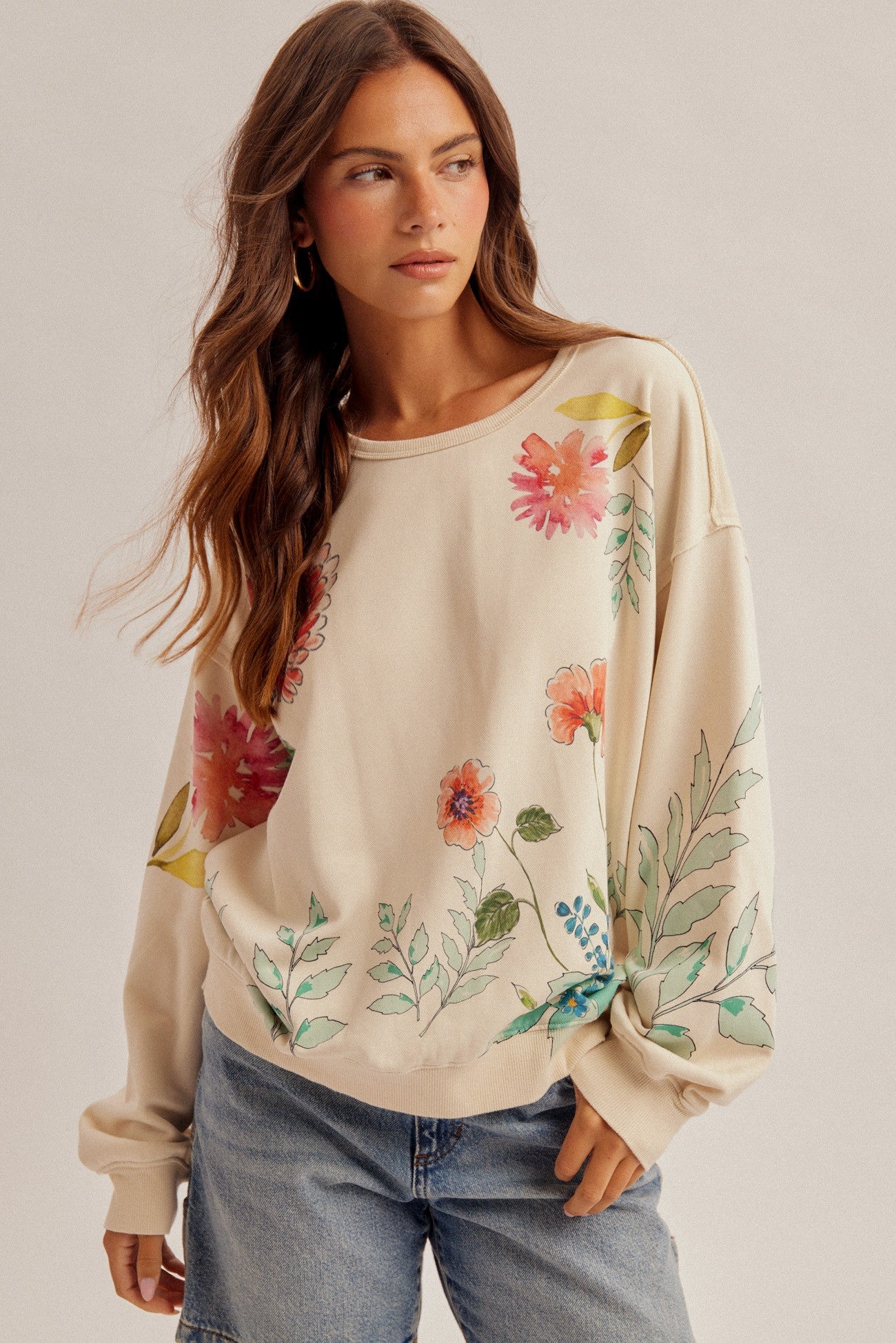 Botanic Garden Print Sweatshirt