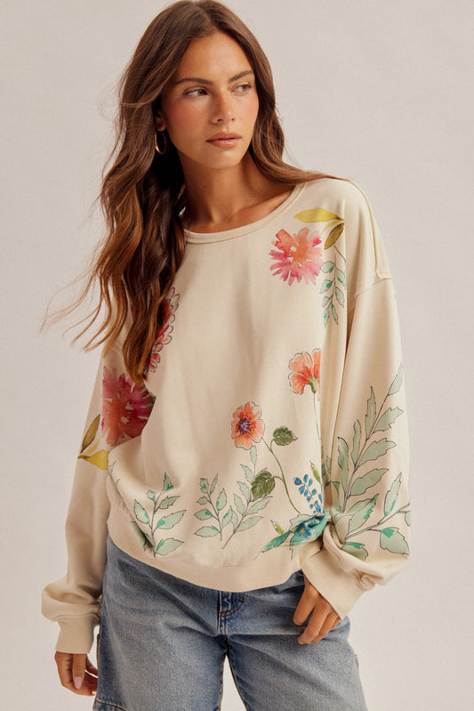 Botanic Garden Print Sweatshirt
