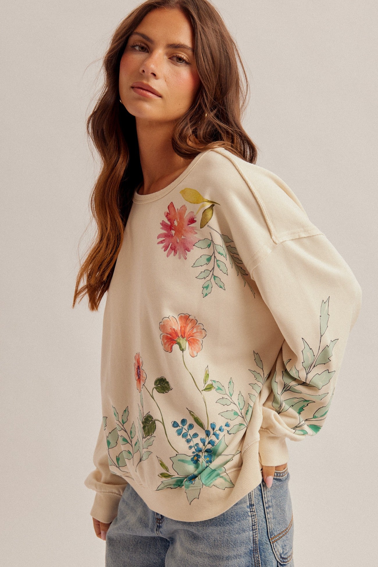 Botanic Garden Print Sweatshirt