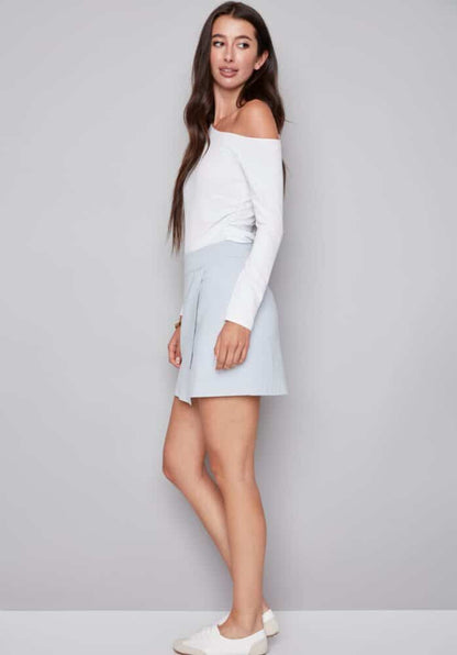 ILTM Shira Blue Striped Techno Skort