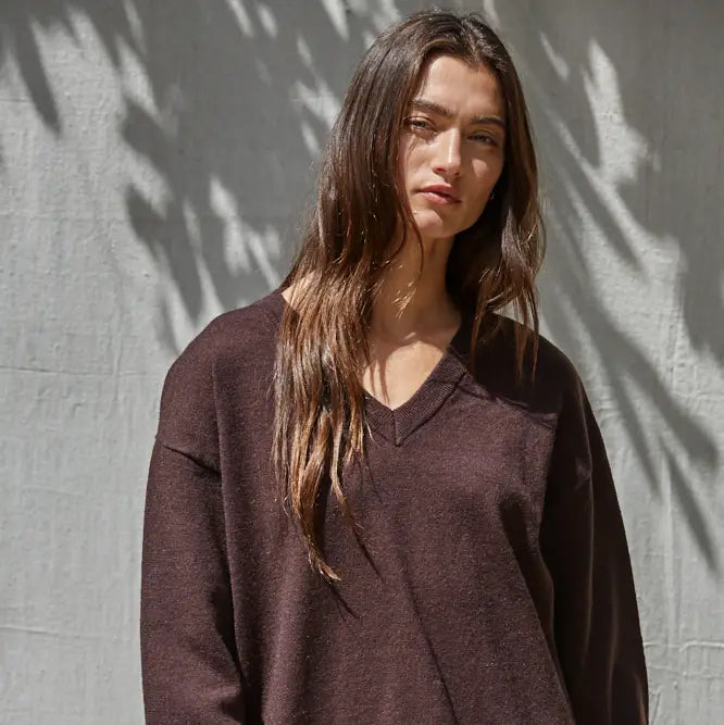Knit Twofer Sweater W/ Asymmetrical Lace Hem