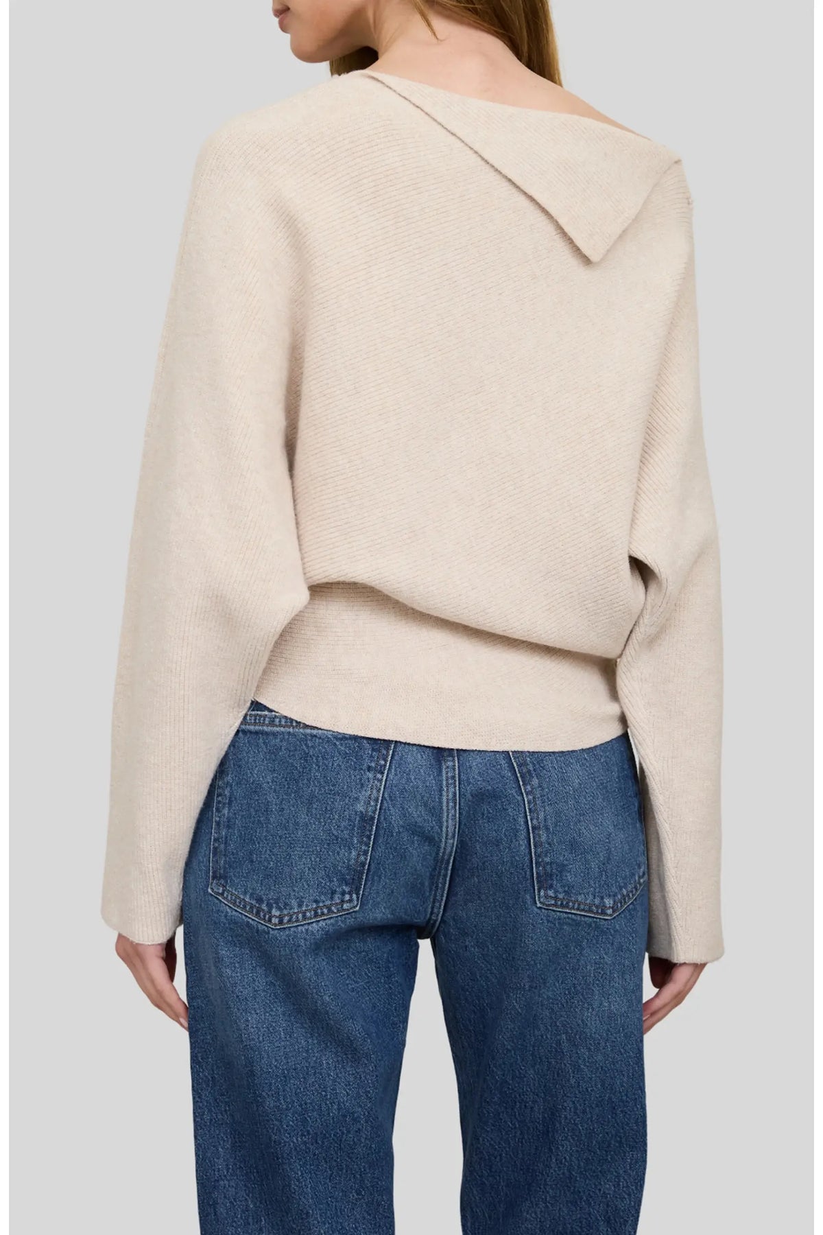 Zoe & Claire Ribbed Sweater with Gold Hardware