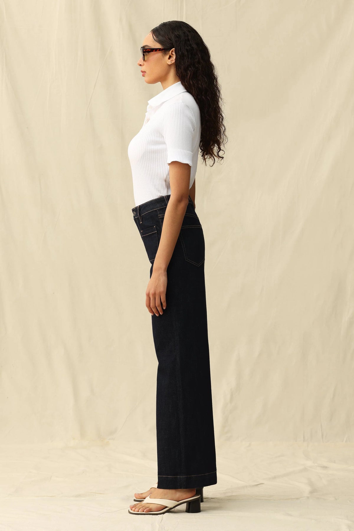 Bayeas High Rise Ankle Wide Leg Jean