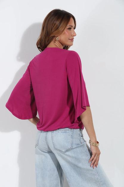 Veronica M Cupro Surplice Top