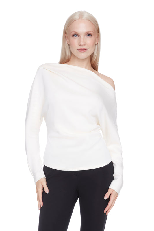 Demi Solid CowlNeck Butter Dolman Top