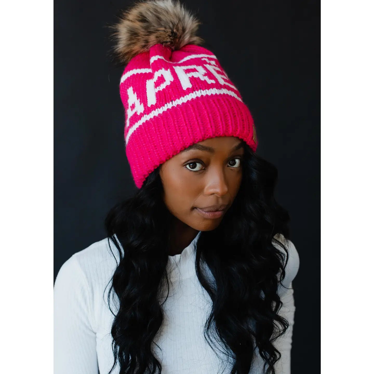 Knit "Ski" Pom Hats