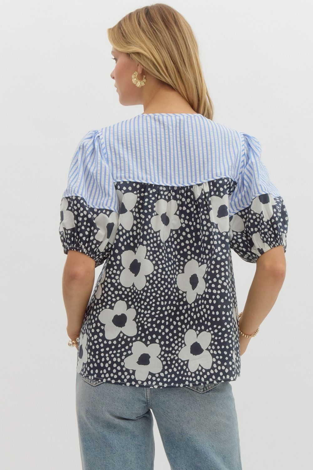 Floral Polka Printed Top