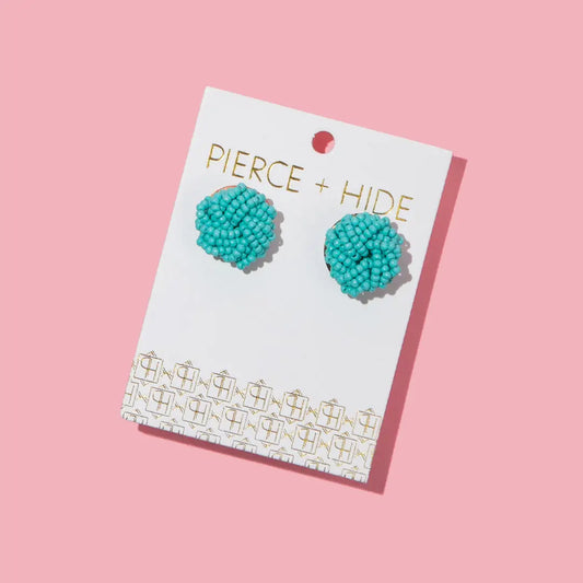 Beaded Knot Stud Earrings