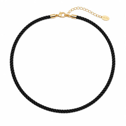 Sahira Georgian Bezel Emerald Cut Charm on Silk Rope Necklace