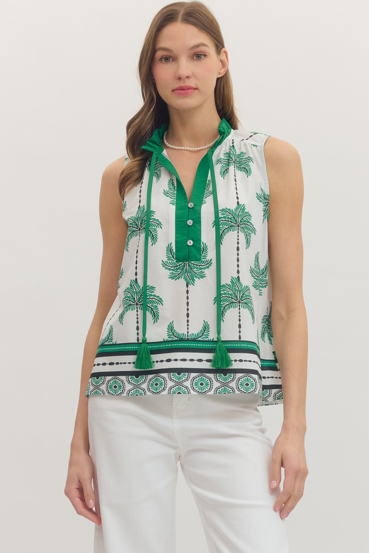 Palm Tree Sleeveless Top
