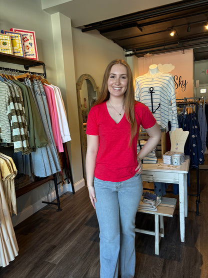 Mododoc Short Sleeve V- Neck