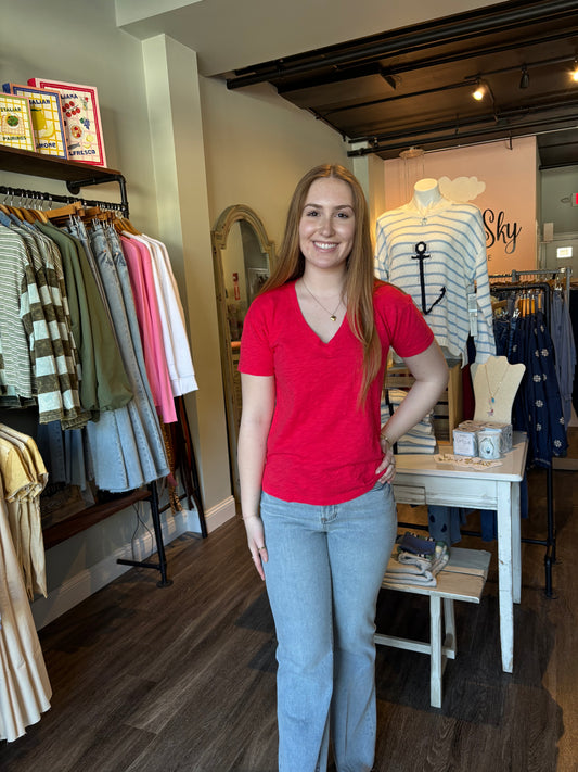 Mododoc Short Sleeve V- Neck