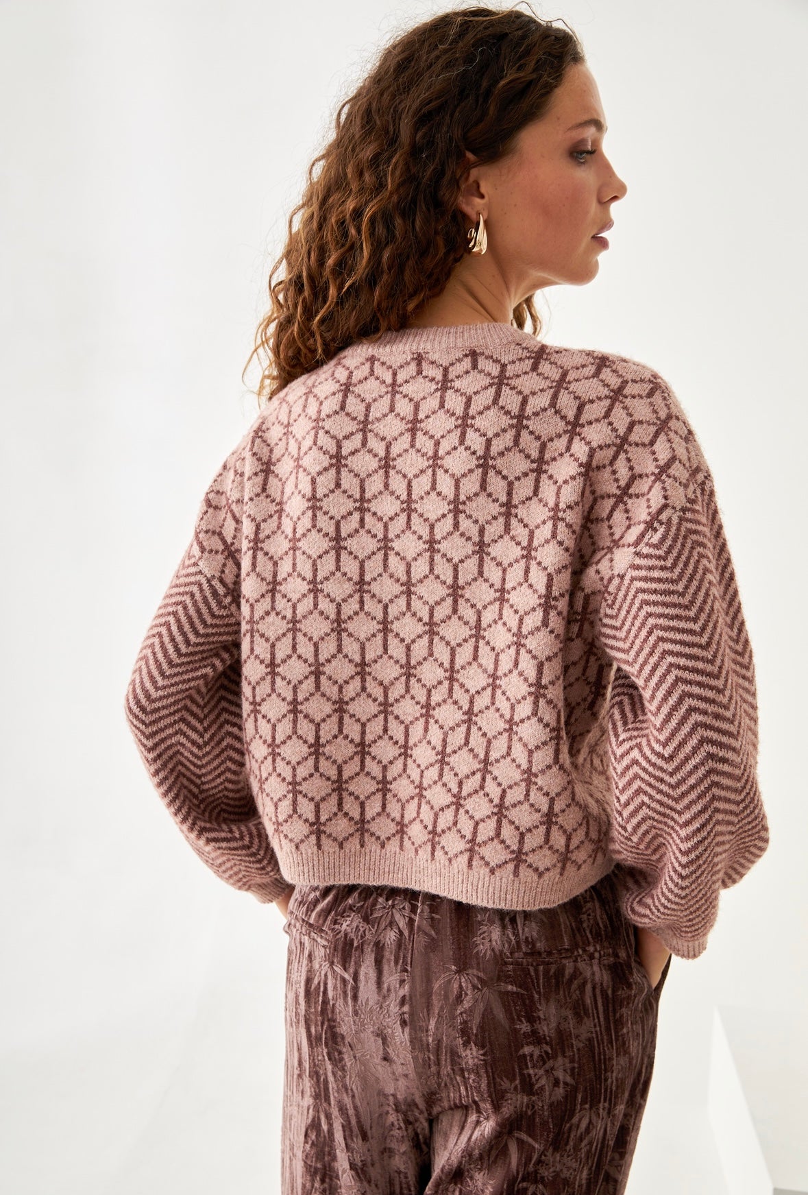 Geometric Crew Neck Sweater