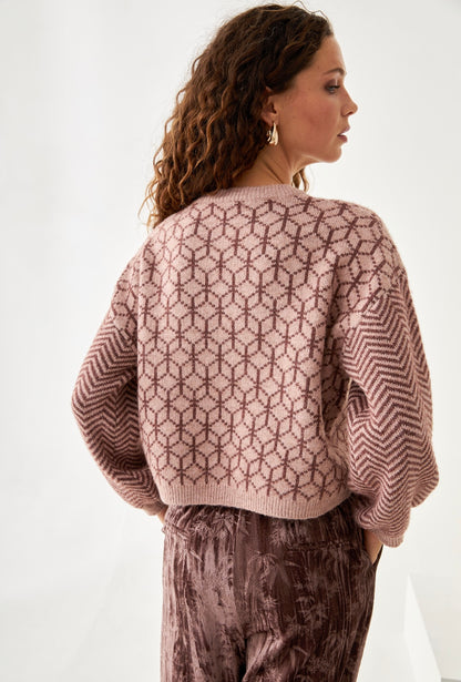Geometric Crew Neck Sweater