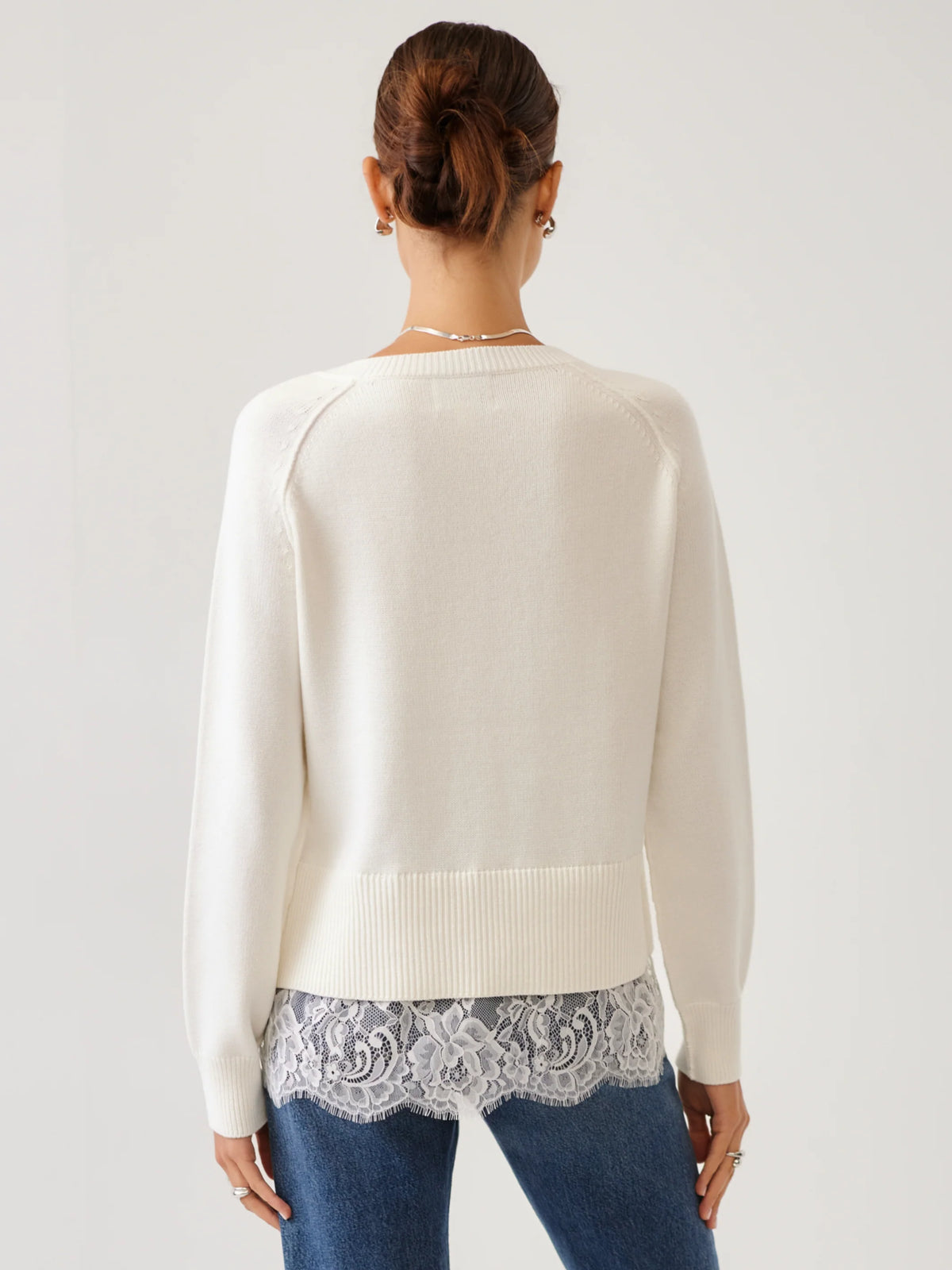 Fifteen Twenty Camila Lace Layered Sweater