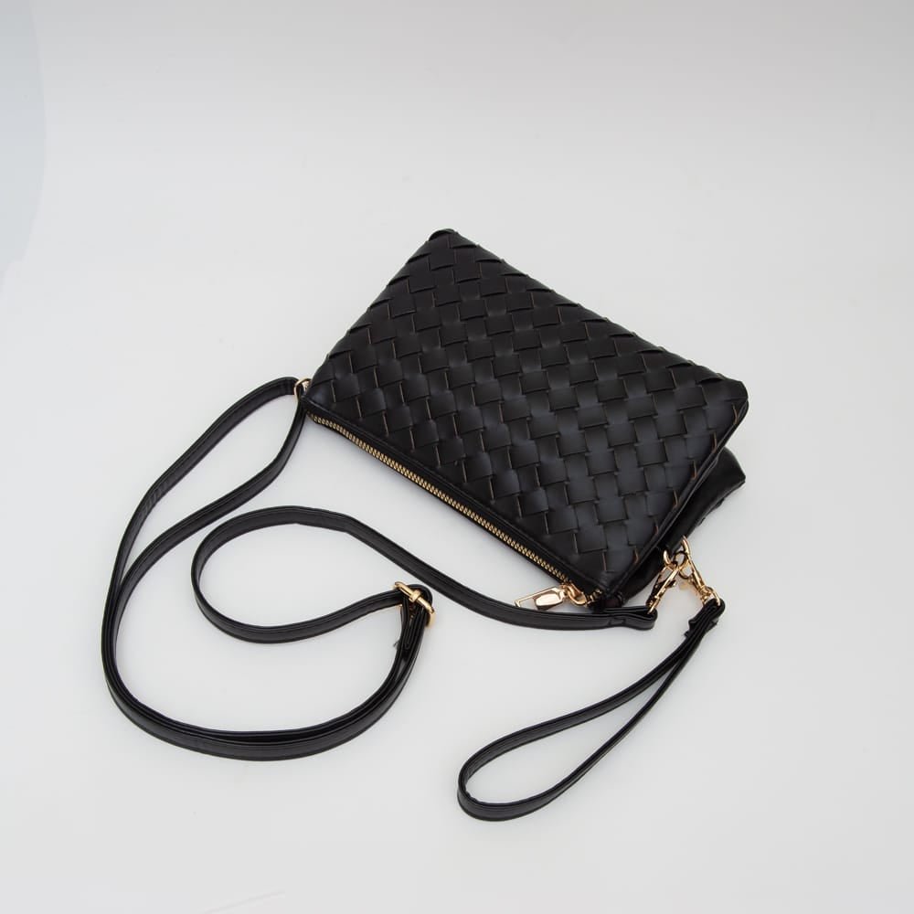The Kate Woven 3 Compartment Wristlet/ Crossbody Bag