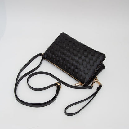The Kate Woven 3 Compartment Wristlet/ Crossbody Bag