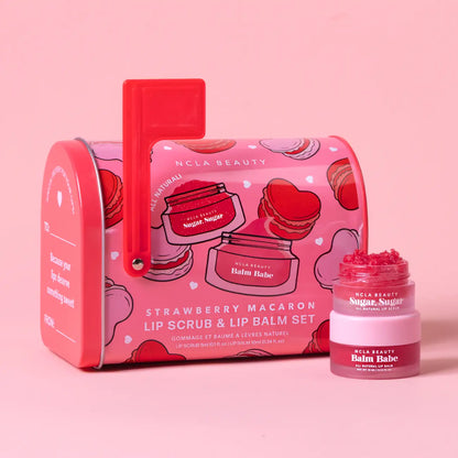 Strawberry Macaron Valentines Day Lip Care
