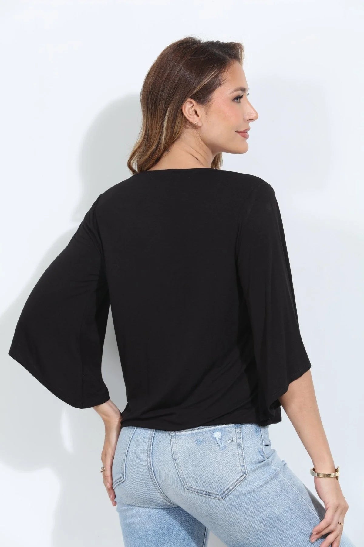 Veronica M Cupro Surplice Top