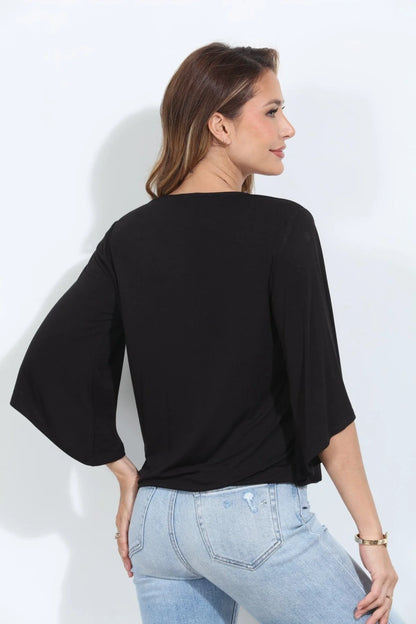 Veronica M Cupro Surplice Top